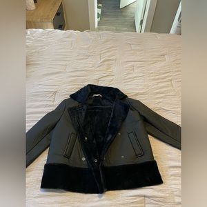 Faux Leather Jacket (lined with faux fur)